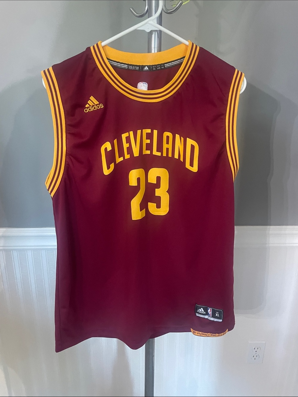 adidas Maroon & Gold Cleveland Basketball Jersey 23